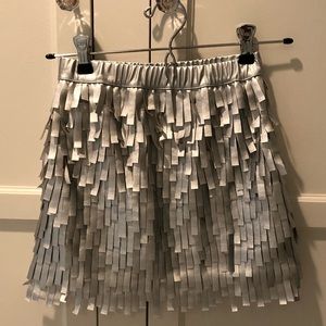 Silver Fringe Kate Mack Skirt